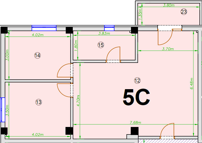 Apartament semifinisat, 3 camere, 75mp, balcon, Manastur, Cluj 