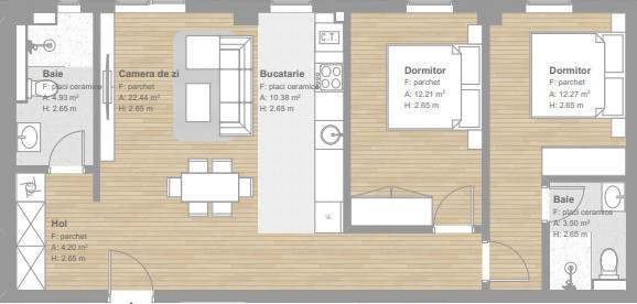 Apartamente finisate 3 camere, Floresti