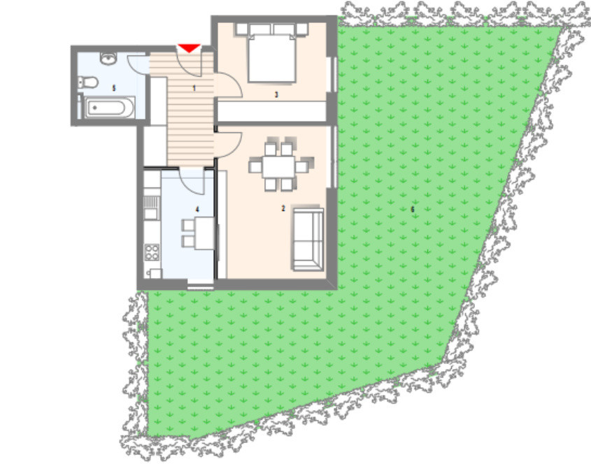 Apartament decomandat cu gradina de 115mp, 53mp, 2 camere, Frunzisului