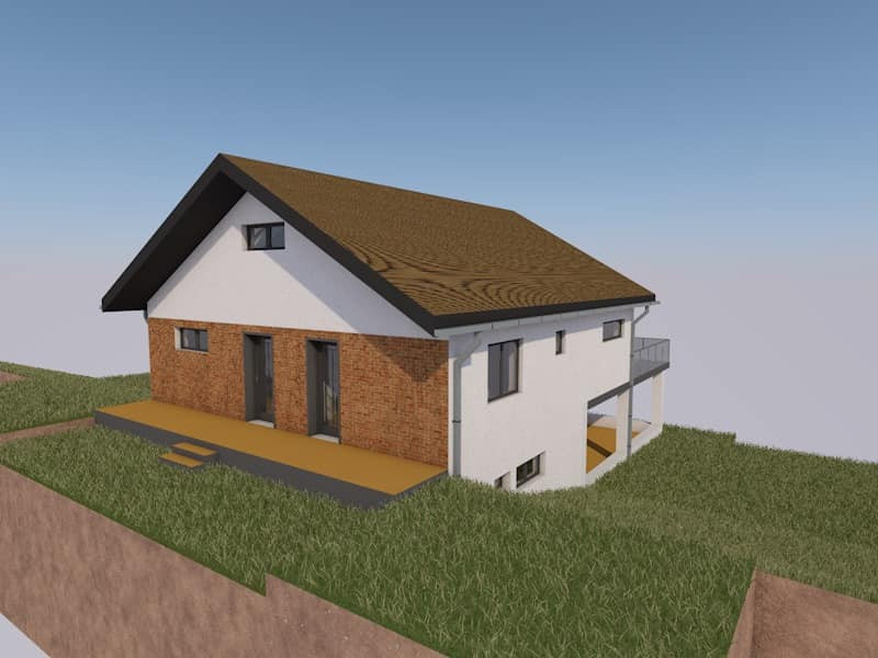 Proiect casa și teren cu autorizatie în Salicea,220mp utili, 1000mp teren