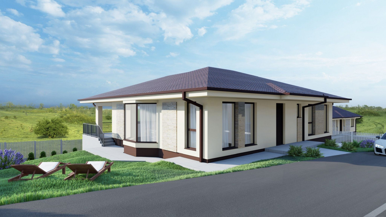 Casă nouă pe un nivel, Popești – Cluj