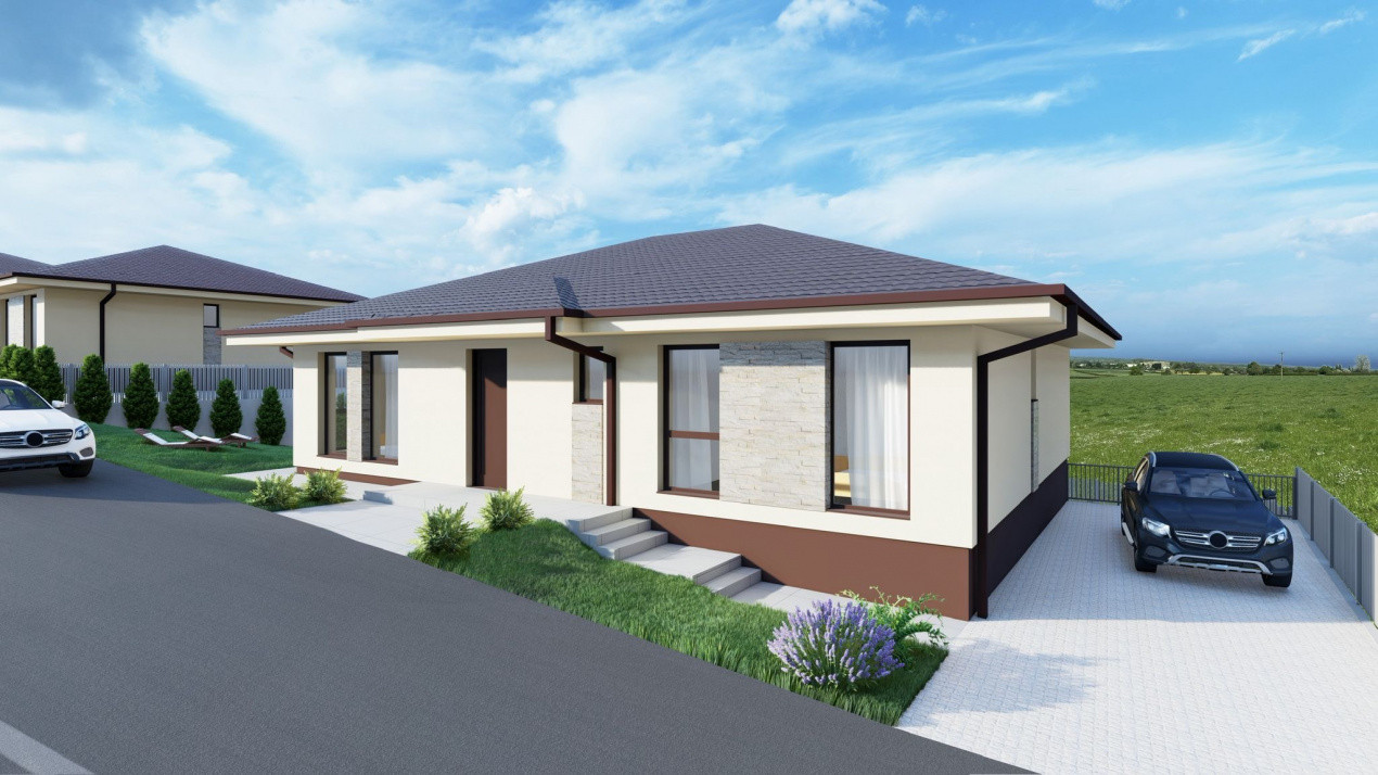 Casă nouă pe un nivel, Popești – Cluj