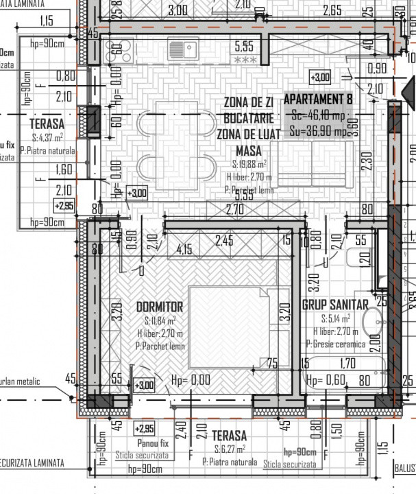 Apartamente  2 camere semifinisate ,