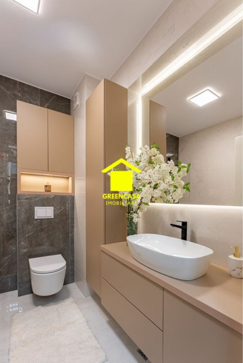 Apartament lux 3 camere, 54mp, terasa, parcare subterana, zona Terra, Floresti