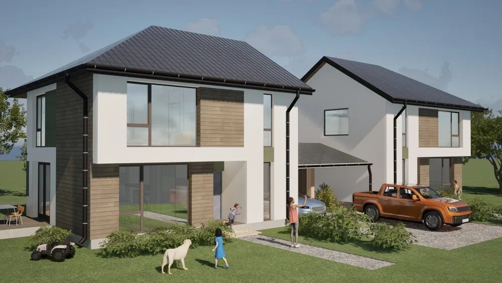 Casa modernă, construcție nouă Chinteni, Garaj