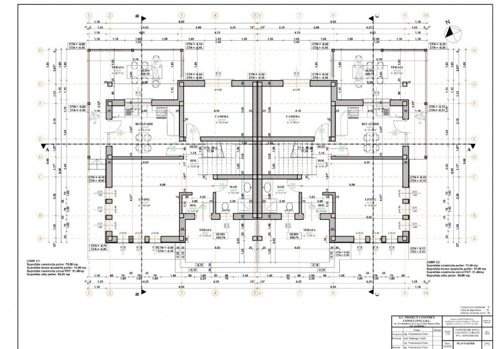 Duplex de vânzare în Dezmir – 120 mp utili / unitate, teren 350–550 mp