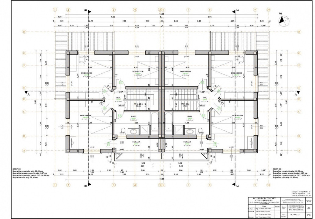 Duplex de vânzare în Dezmir – 120 mp utili / unitate, teren 350–550 mp