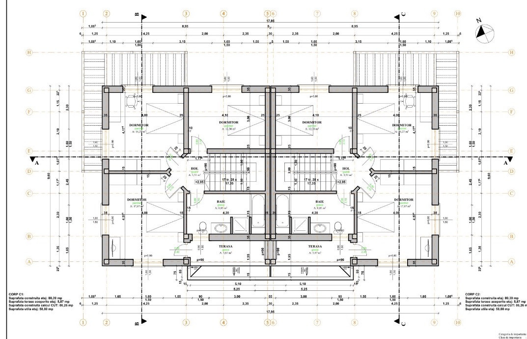 Duplex de vânzare în Dezmir – 120 mp utili / unitate, teren 350–550 mp