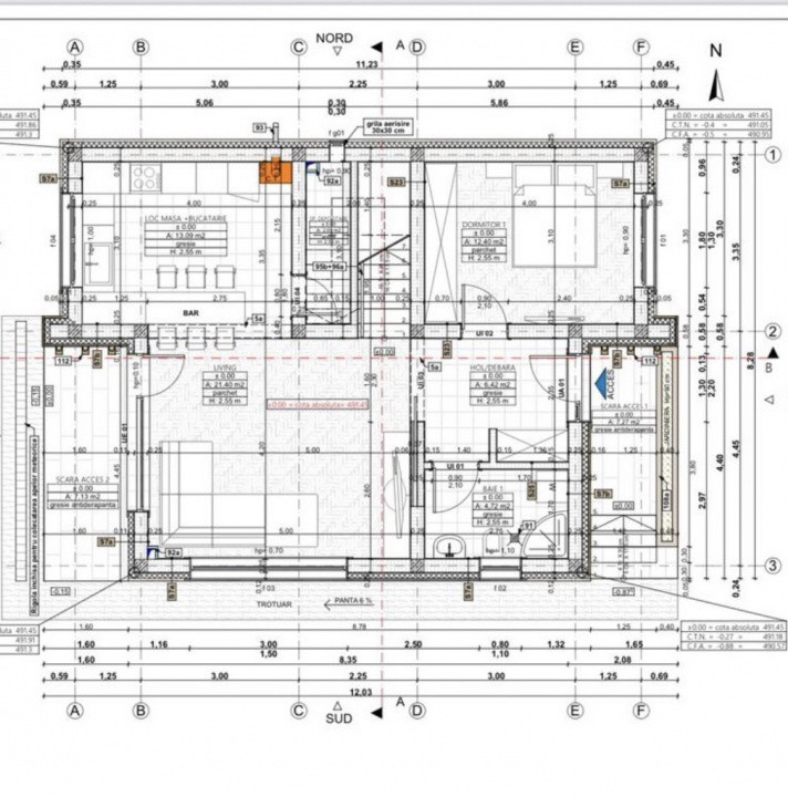 Duplex semifinisat, 120mp utili, 450mp teren, Chinteni 