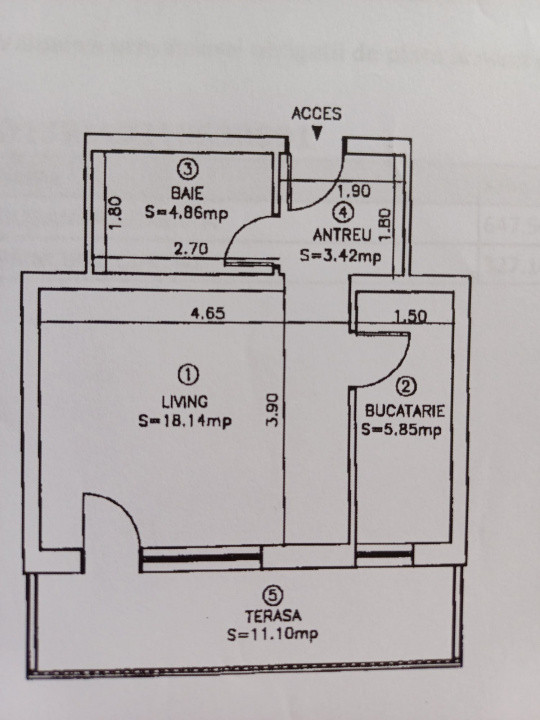 OCAZIE –Floresti Apartament cu 1 cameră, 32 mp + balcon 11 mp