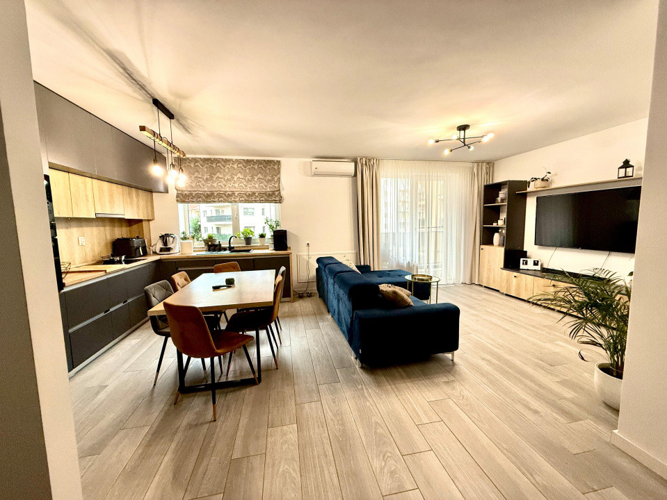 Apartament modern cu 3 camere, complet mobilat și utilat, în bloc nou (2021) 