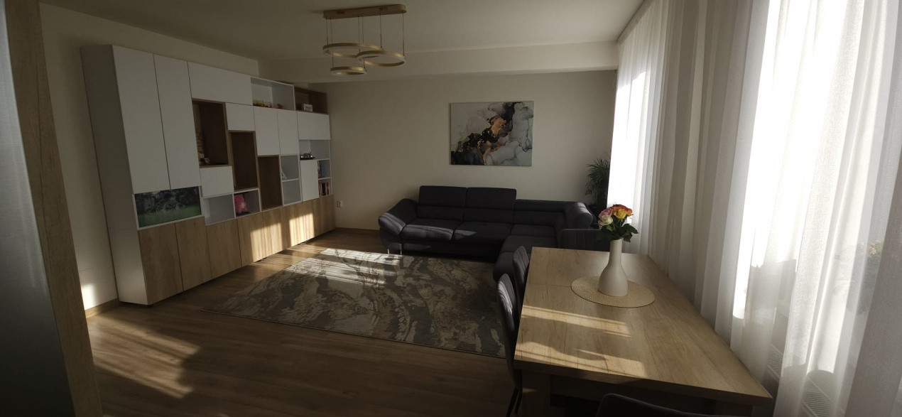 Apartament cu 3 camere, finisat, mobilat și utilat complet, situat în Baciu