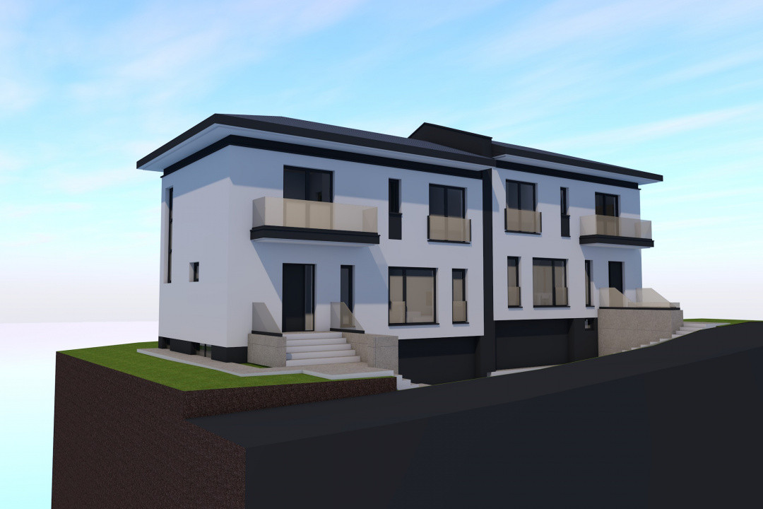 Teren 520 mp cu autorizație de construcție – proiect Duplex D+P+E, Borhanci 