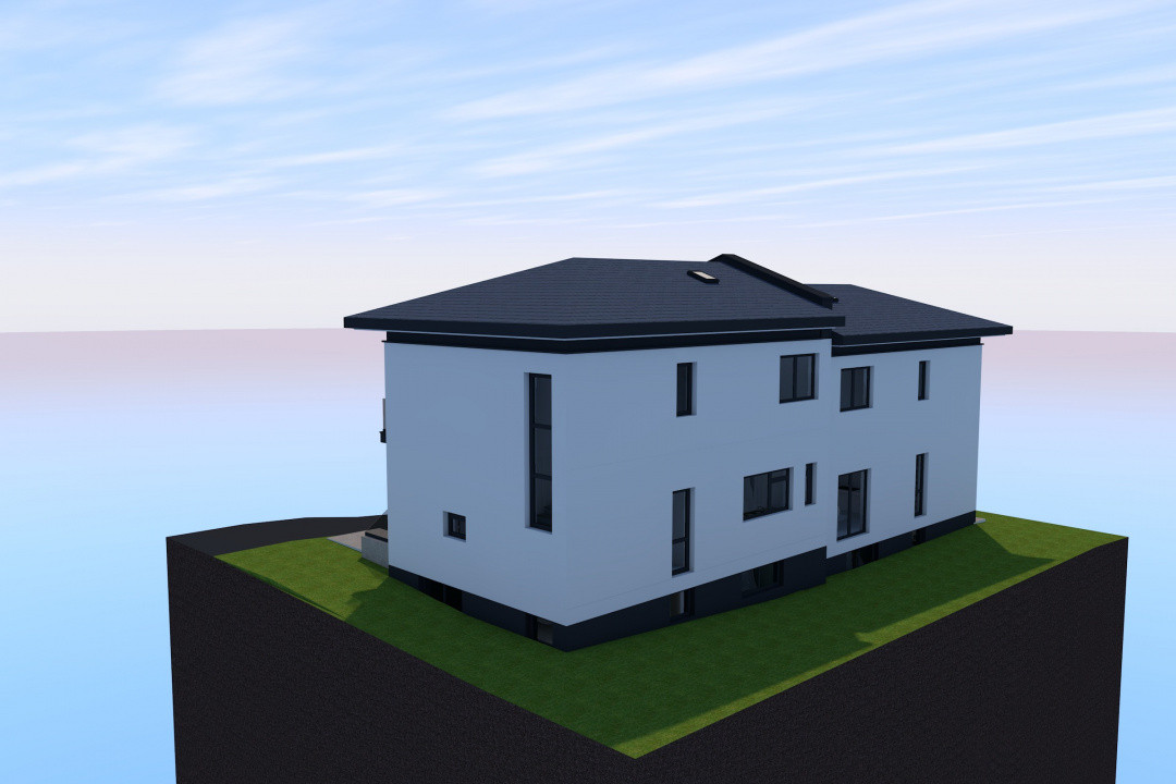 Teren 520 mp cu autorizație de construcție – proiect Duplex D+P+E, Borhanci 