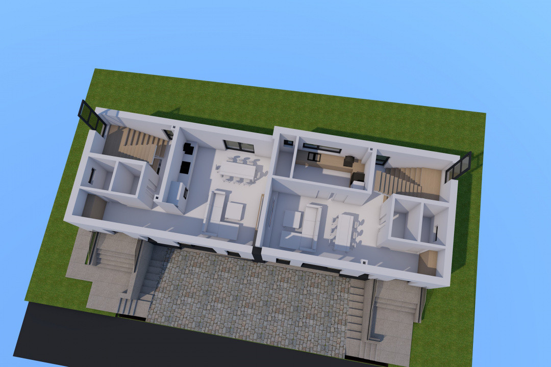 Teren 520 mp cu autorizație de construcție – proiect Duplex D+P+E, Borhanci 