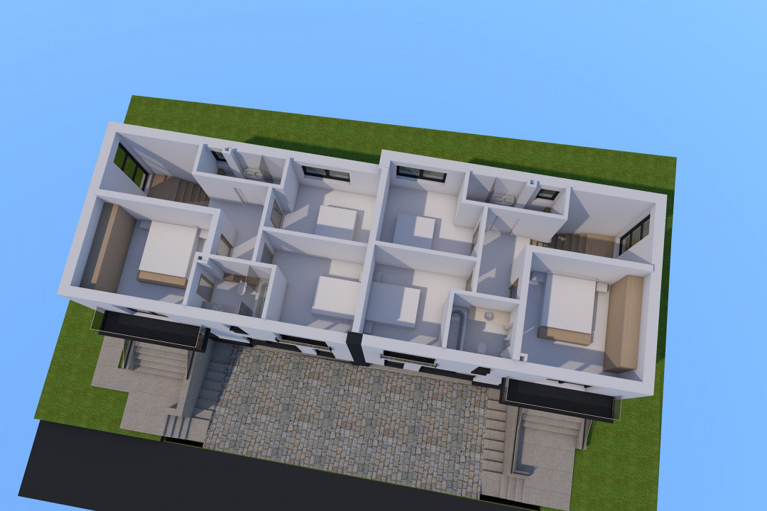 Teren 520 mp cu autorizație de construcție – proiect Duplex D+P+E, Borhanci 