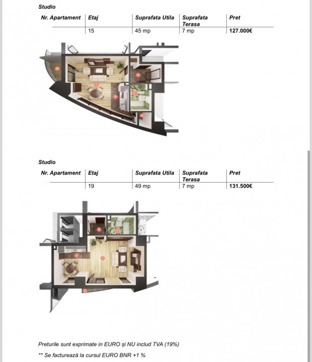 Apartamente tip studio/3 camere/penthouse, 51-106mp, West City Tower