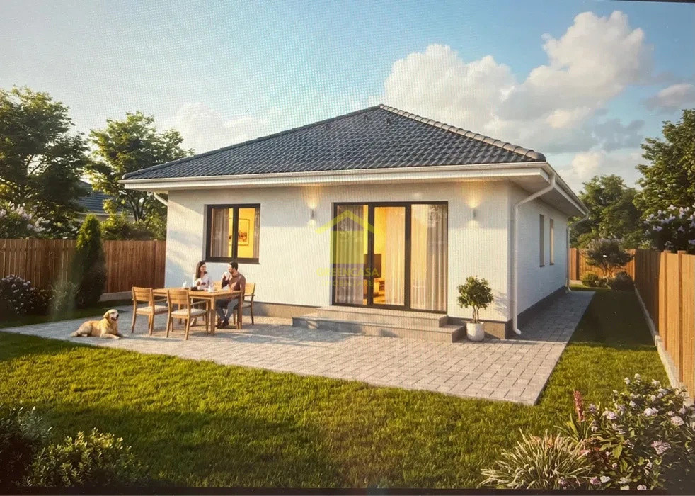 Casă nouă pe parter, 4 camere, 122mp, teren 400 mp, Domnești - JYSK