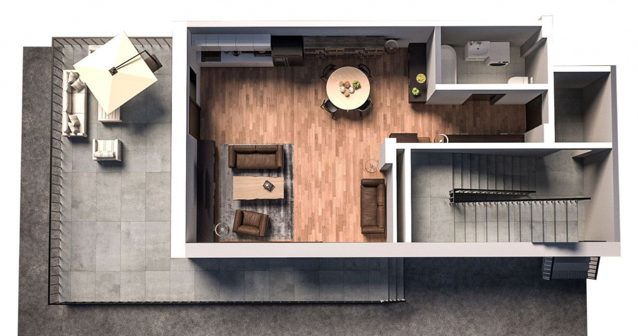 Studio modern, terasă 39,12mp finisaje premium, Bragadiru