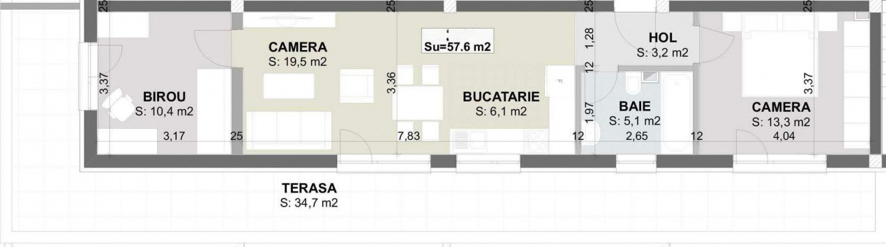 Apartament 3 camere cu terasă panoramică | Sânnicoară – Str. Viitorului | comple