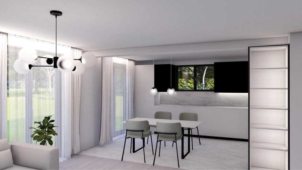 Casă tip “Casa Verde” pe parter, 100mp utili, 500mp teren, Domnești