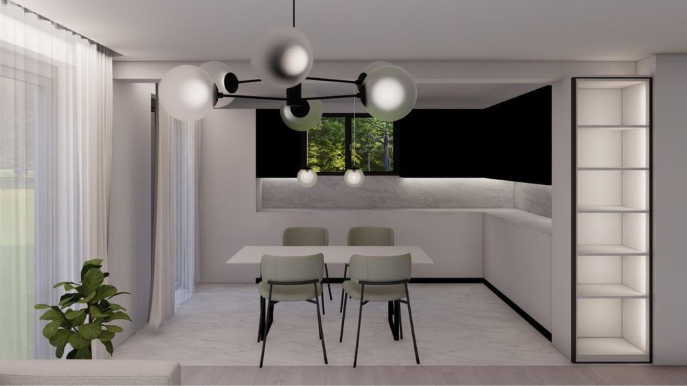 Casă tip “Casa Verde” pe parter, 100mp utili, 500mp teren, Domnești