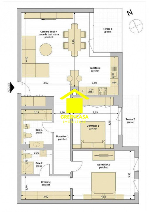 Apartament 3 camere, 90mp, 2 balcoane, parcare, zona Gheorgheni / Iulius Mall