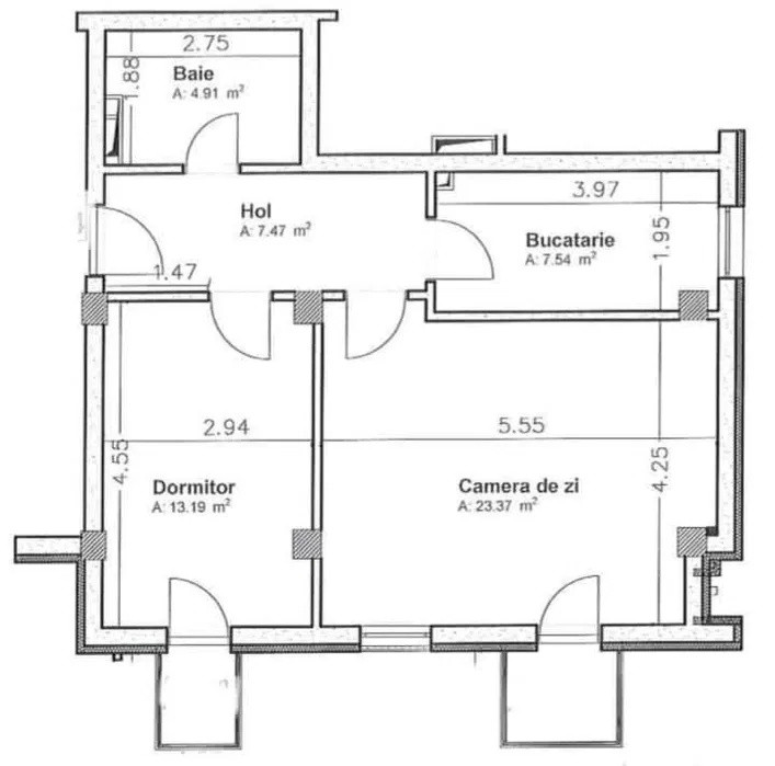 Apartament 2 camere de 56mp plus 2 balcone zona : Floresti 