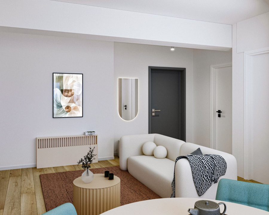 Apartament mobilat, 50mp, balcon, etaj 1, zona Vivo