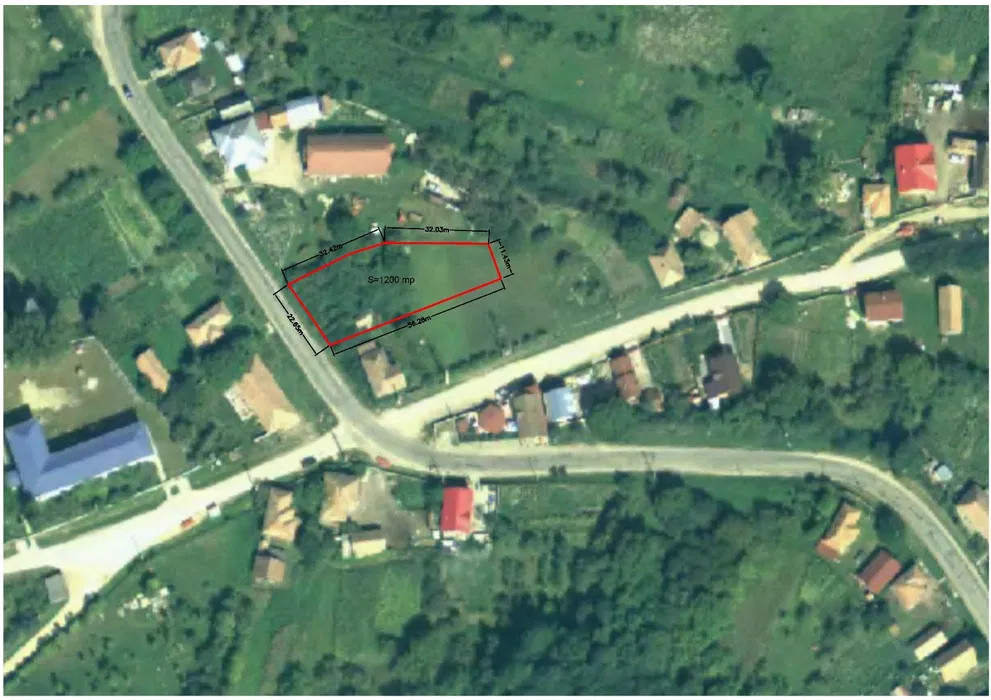 Teren de vanzare 1200mp parcela cu livada de 800 mp zona Deușu