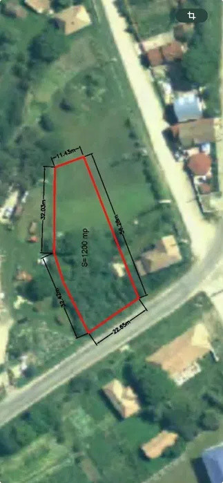 Teren de vanzare 1200mp parcela cu livada de 800 mp zona Deușu
