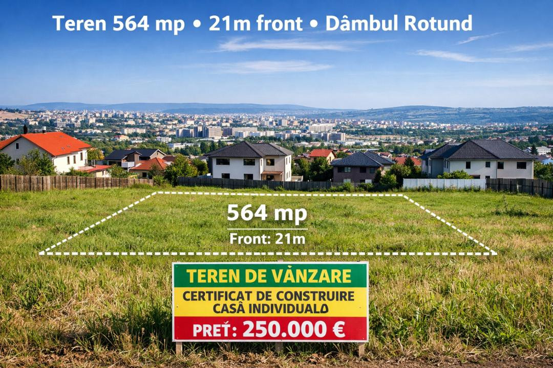 Teren de vânzare Dâmbul Rotund, Ideal casă individuală, CU scos 