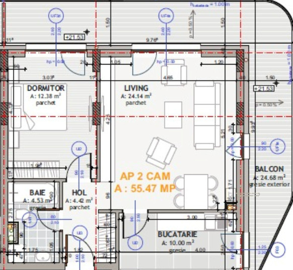Apartament de 3 camere cu priveliste superba, 55mp, parcare, Eroilor 