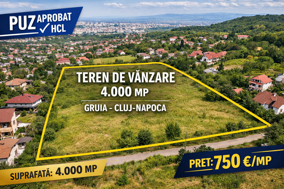 DE VÂNZARE, PROIECT CASE REZIDENȚIALE, CARTIER GRUIA CLUJ NAPOCA 