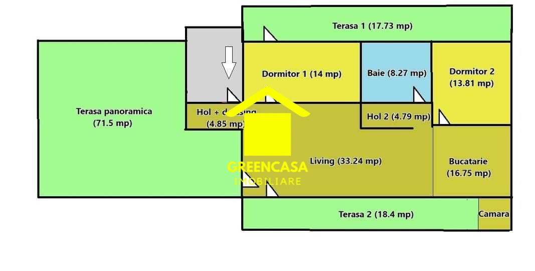 Penthouse de 200mp, terasa panoramica, la doar 5 minute de VIvo