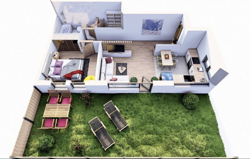 Apartament cu grădină , la bloc tip Vilă, zona Ira 