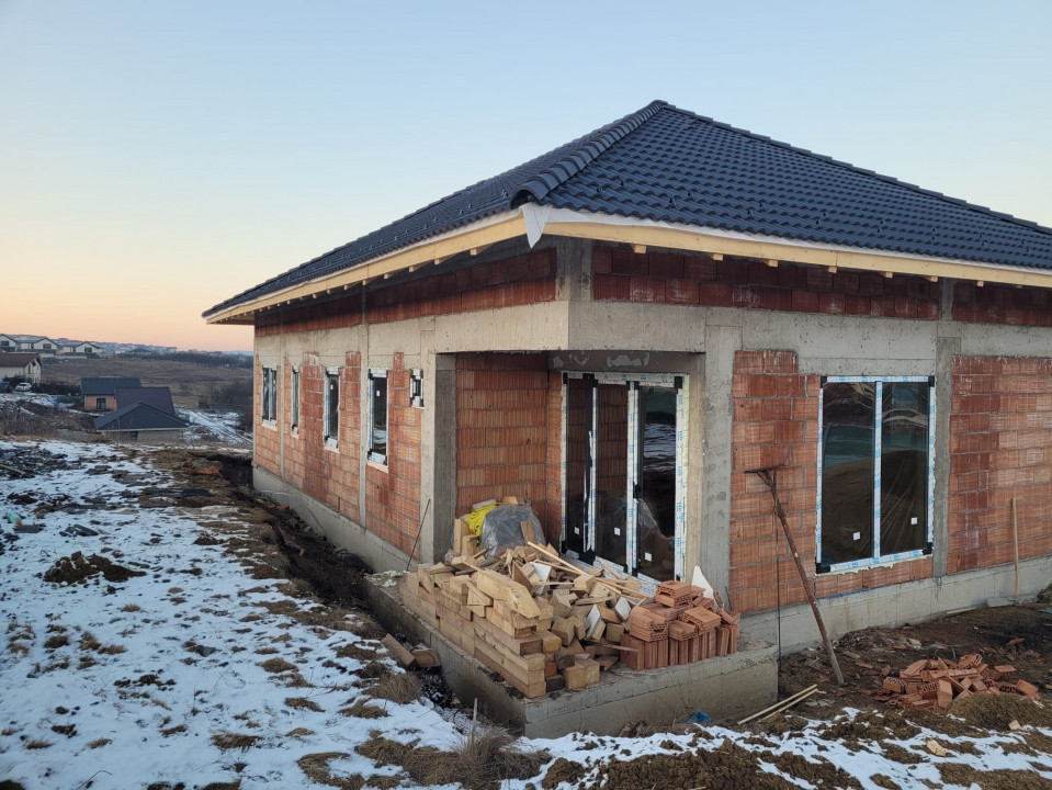 Casa pe un nivel, 105mp utili+65mp pod, 500mp teren, Chinteni 