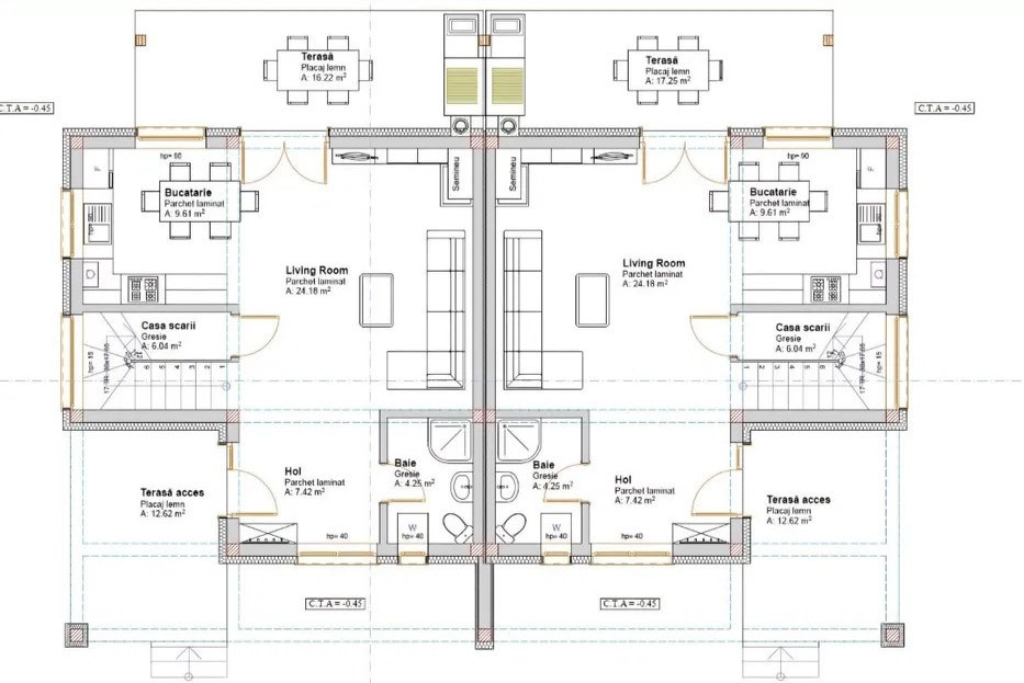 Teren în CHINTENI teren intravilan, 713 mp, cu proiect de DUPLEX