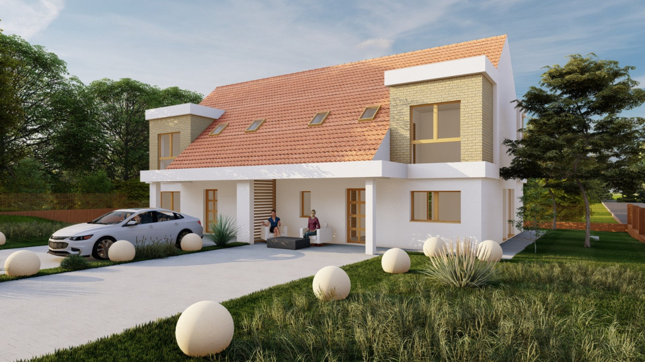 Duplex de vânzare, 118mp utili, 325mp teren pe unitate