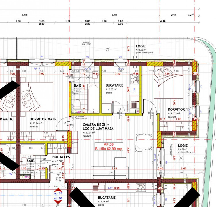 Apartament 3 camere,2 băi,2 logii,zona Eroilor