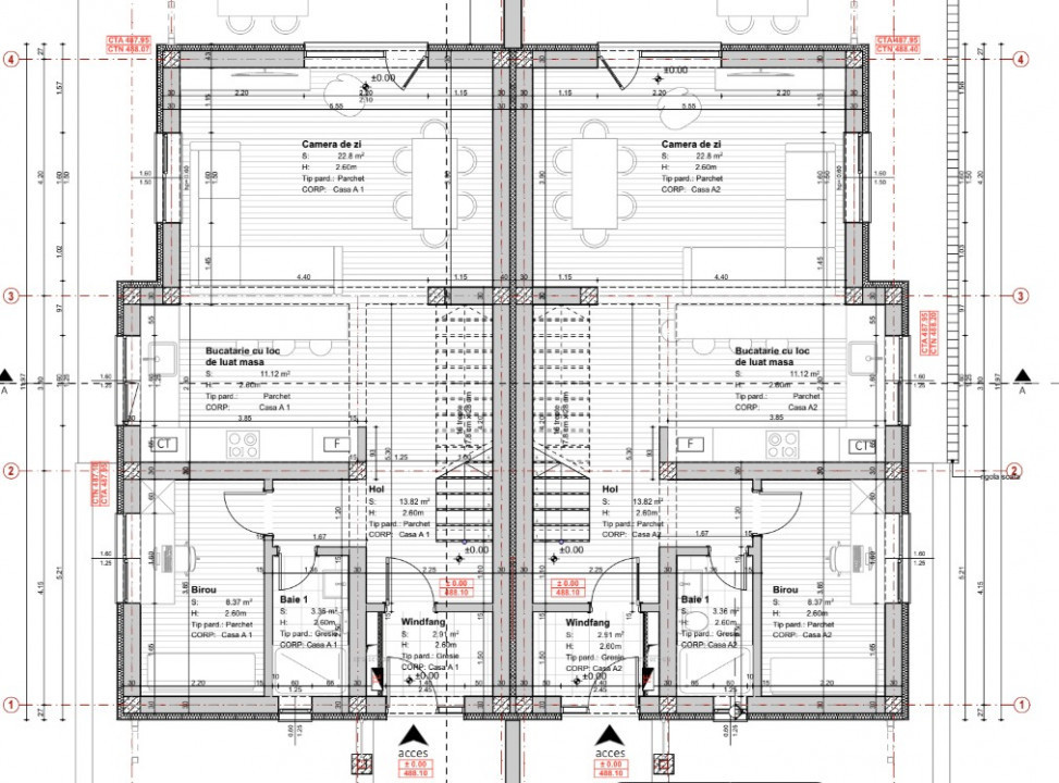 Duplex de vânzare, 120mp utili, 550mp teren pe unitate