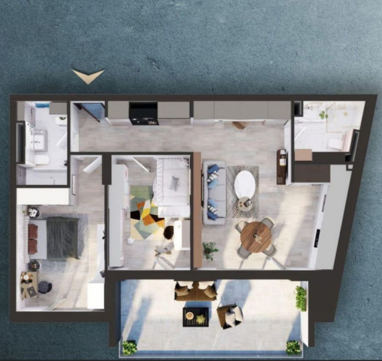 Apartament de 3 camere finisat, 2 bai , Terasa, Ansamblul Elite City