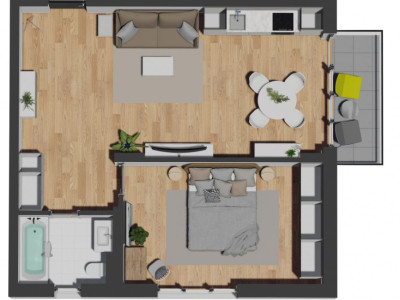 Apartament 2 camere, 57,51mp, balcon, parcare subterana, zona Vivo, Razoare