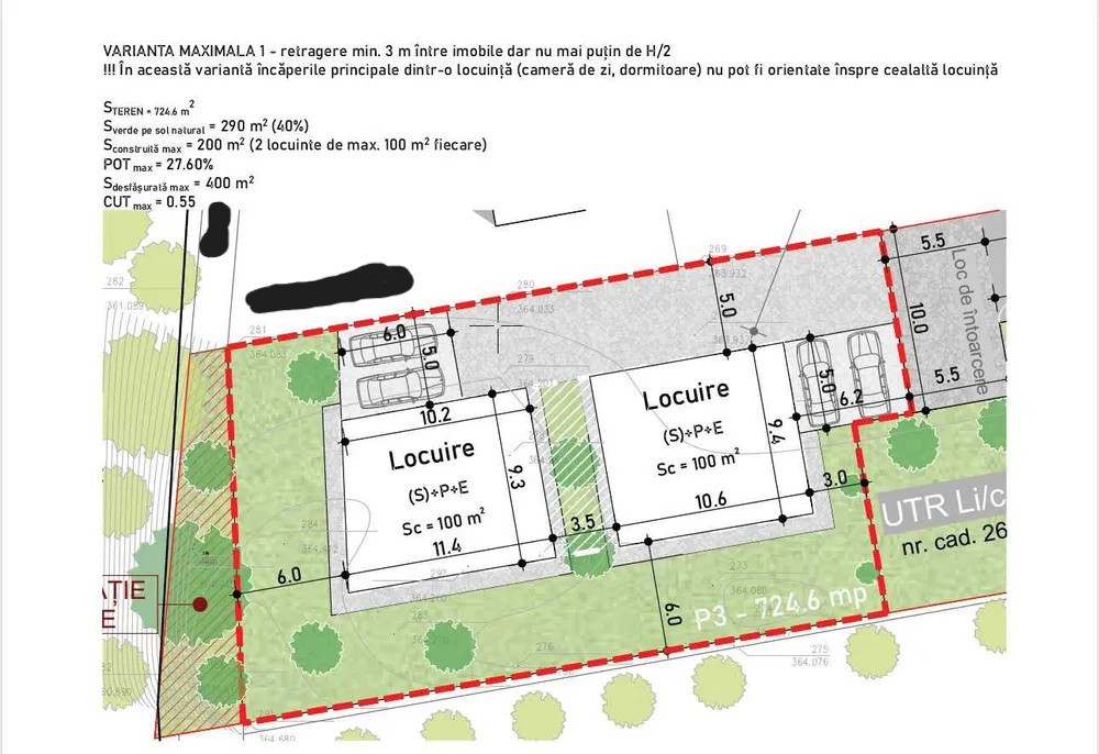 Teren de vânzare de 795 mp cuPUZ aprobat pentru 2 case individuale, Mănăștur