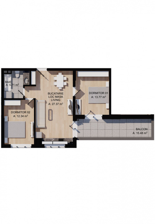 Apartamente semifinisate de 2 si 3 camere, in zona Eroilor / Floresti