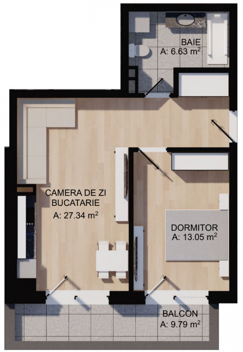 Apartamente semifinisate de 2 si 3 camere, in zona Ultracentrala