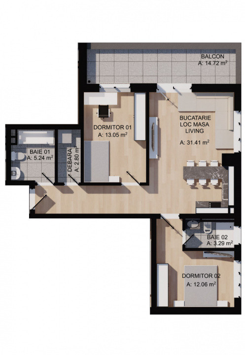 Apartamente finisate de 2 si 3 camere, in zona Ultracentrala, Floresti