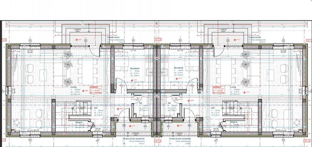 Duplex 118 mp utili, 171mp utili, acces la pădure, Florești – Tăuți
