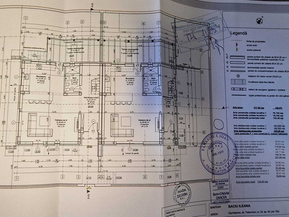 Casă semifinisată 135 mp, teren 205 mp, zona Auchan – Iris
