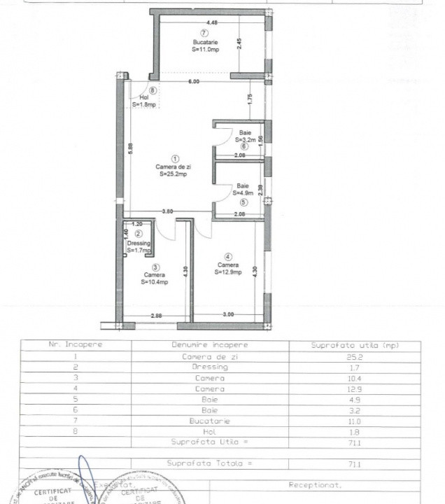 Apartament lux 3 camere, 70mp, gradina, zona Vivo